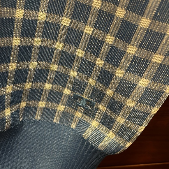 Tory Burch polyester blue & white checkered cardigan - Picture 3 of 3